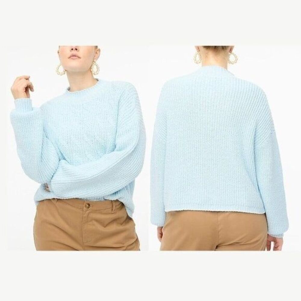 J Crew Plus Size Women's Cotton Cable Mockneck Sweater 3X $98